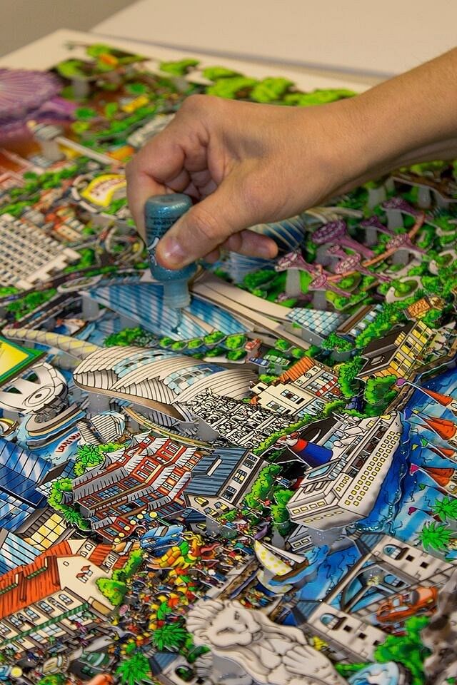 Spot Your Favourite Local Haunts In Artist Charles Fazzinos 3 D Painting Of Singapore 3.